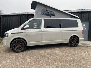 2024 T6.1 LWB - CamperKing conversion - Candy White & Ascot Grey Santorini Campervan