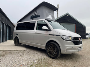 2024 T6.1 LWB - CamperKing conversion - Candy White & Ascot Grey Santorini Campervan
