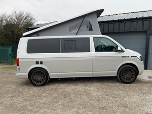 2024 T6.1 LWB - CamperKing conversion - Candy White & Ascot Grey Santorini Campervan