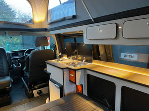 2024 T6.1 LWB - CamperKing conversion - Candy White & Ascot Grey Santorini Campervan