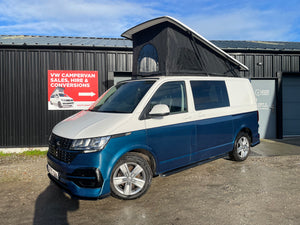 2020 VW Transporter T6.1 Candy White/blue SWB L-shape conversion