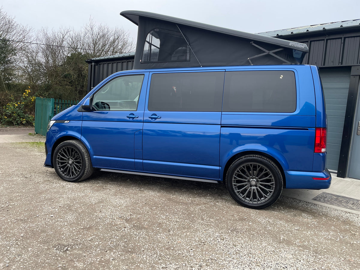 T6.1 Highline Campervan 2021 (21 plate) - Ravenna Blue with LV-S Front splitter SC conversion