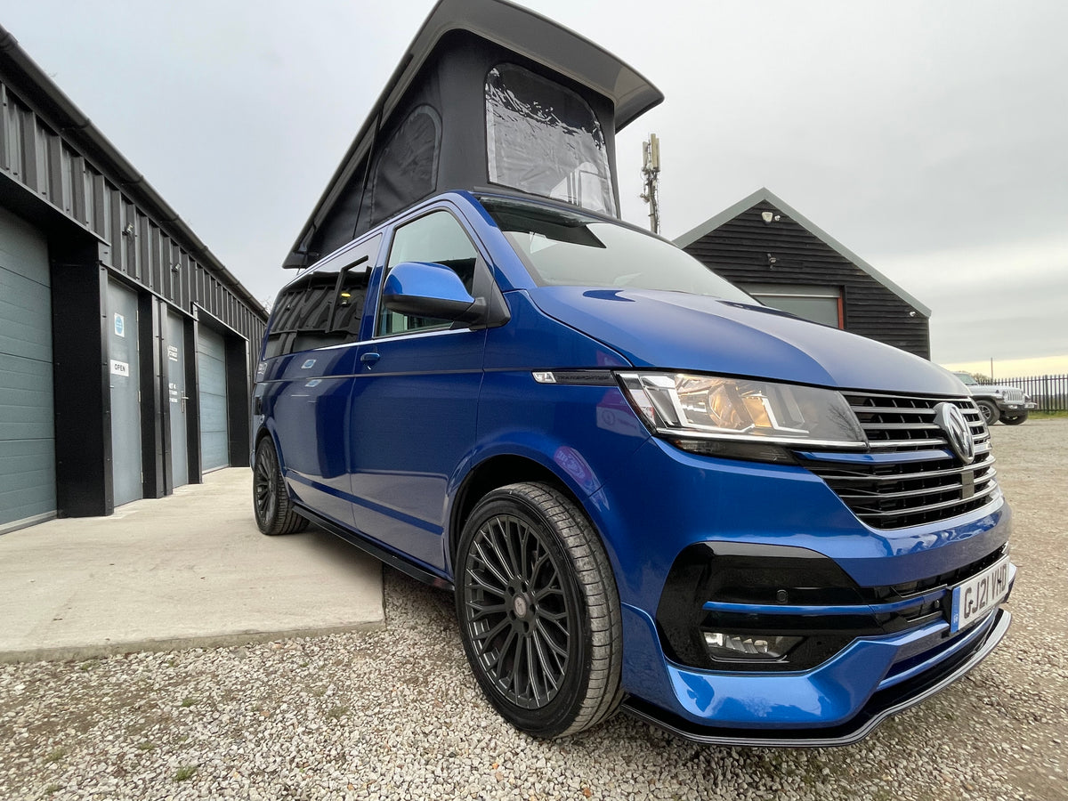 T6.1 Highline Campervan 2021 (21 plate) - Ravenna Blue with LV-S Front splitter SC conversion