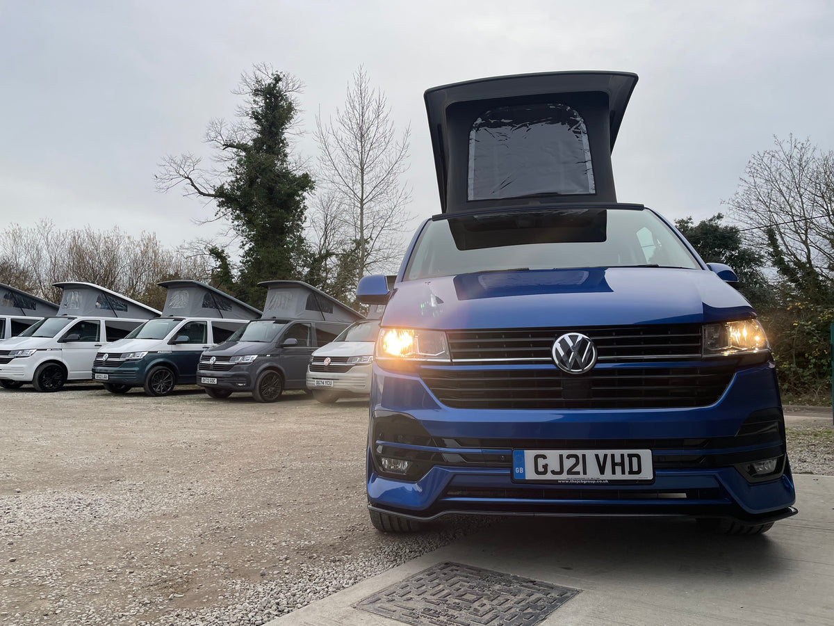 T6.1 Highline Campervan 2021 (21 plate) - Ravenna Blue with LV-S Front splitter SC conversion