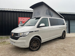 2024 T6.1 LWB - CamperKing conversion - Candy White & Ascot Grey Santorini Campervan