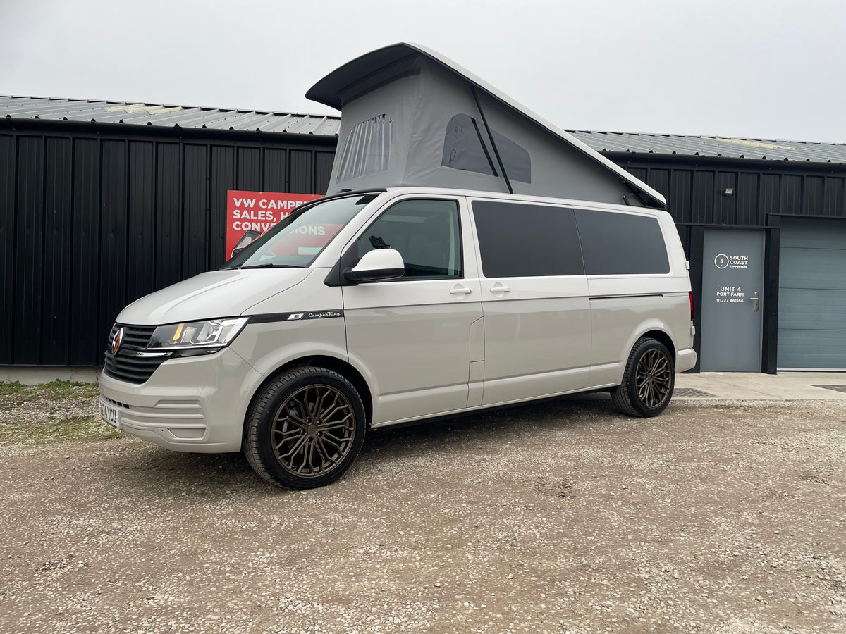 2024 T6.1 LWB - CamperKing conversion - Candy White & Ascot Grey Santorini Campervan