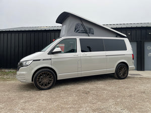 2024 T6.1 LWB - CamperKing conversion - Candy White & Ascot Grey Santorini Campervan