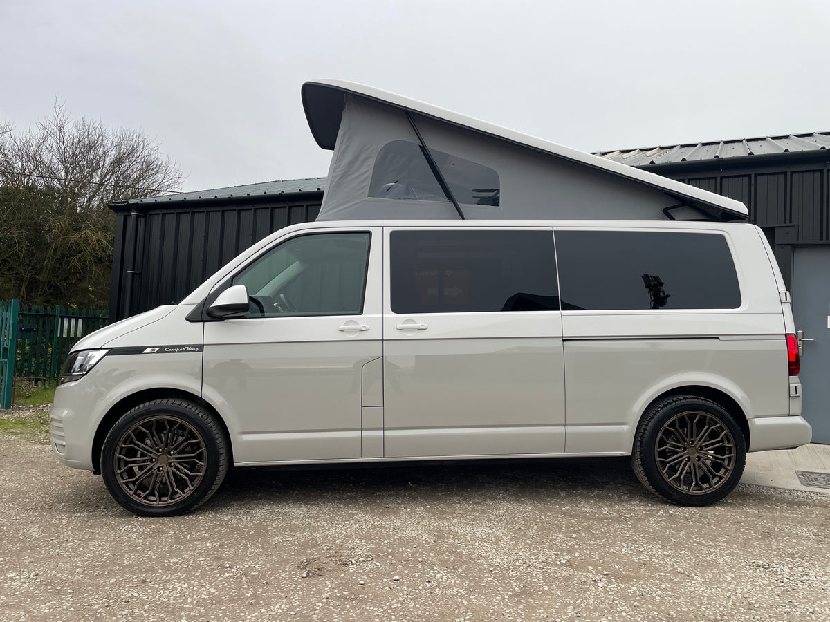 2024 T6.1 LWB - CamperKing conversion - Candy White & Ascot Grey Santorini Campervan