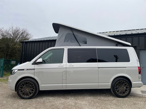 2024 T6.1 LWB - CamperKing conversion - Candy White & Ascot Grey Santorini Campervan