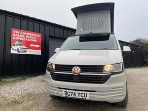 2024 T6.1 LWB - CamperKing conversion - Candy White & Ascot Grey Santorini Campervan