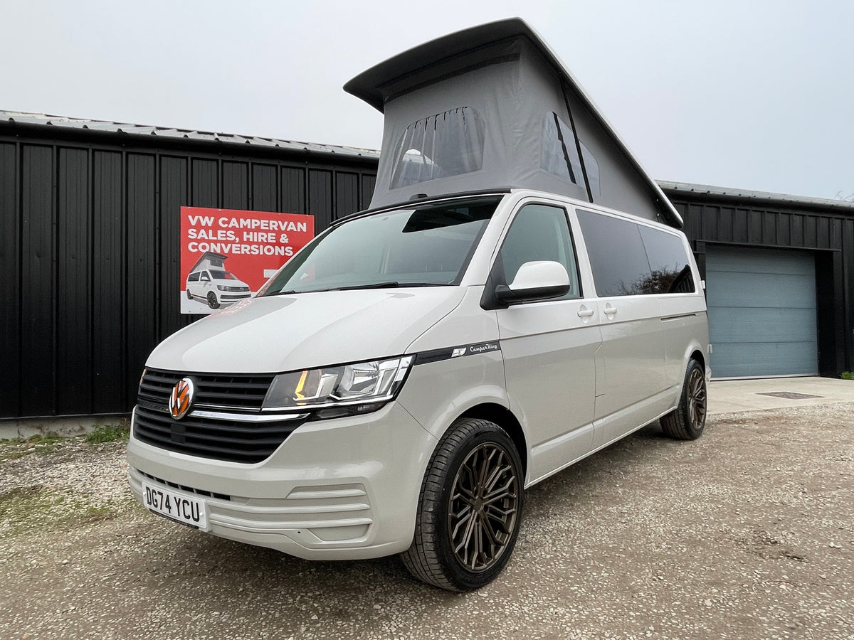 2024 T6.1 LWB - CamperKing conversion - Candy White & Ascot Grey Santorini Campervan