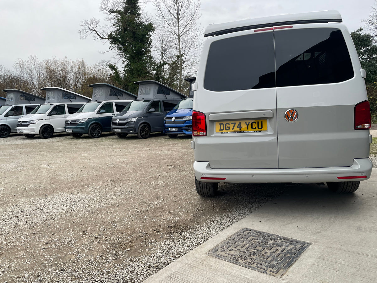 2024 T6.1 LWB - CamperKing conversion - Candy White & Ascot Grey Santorini Campervan