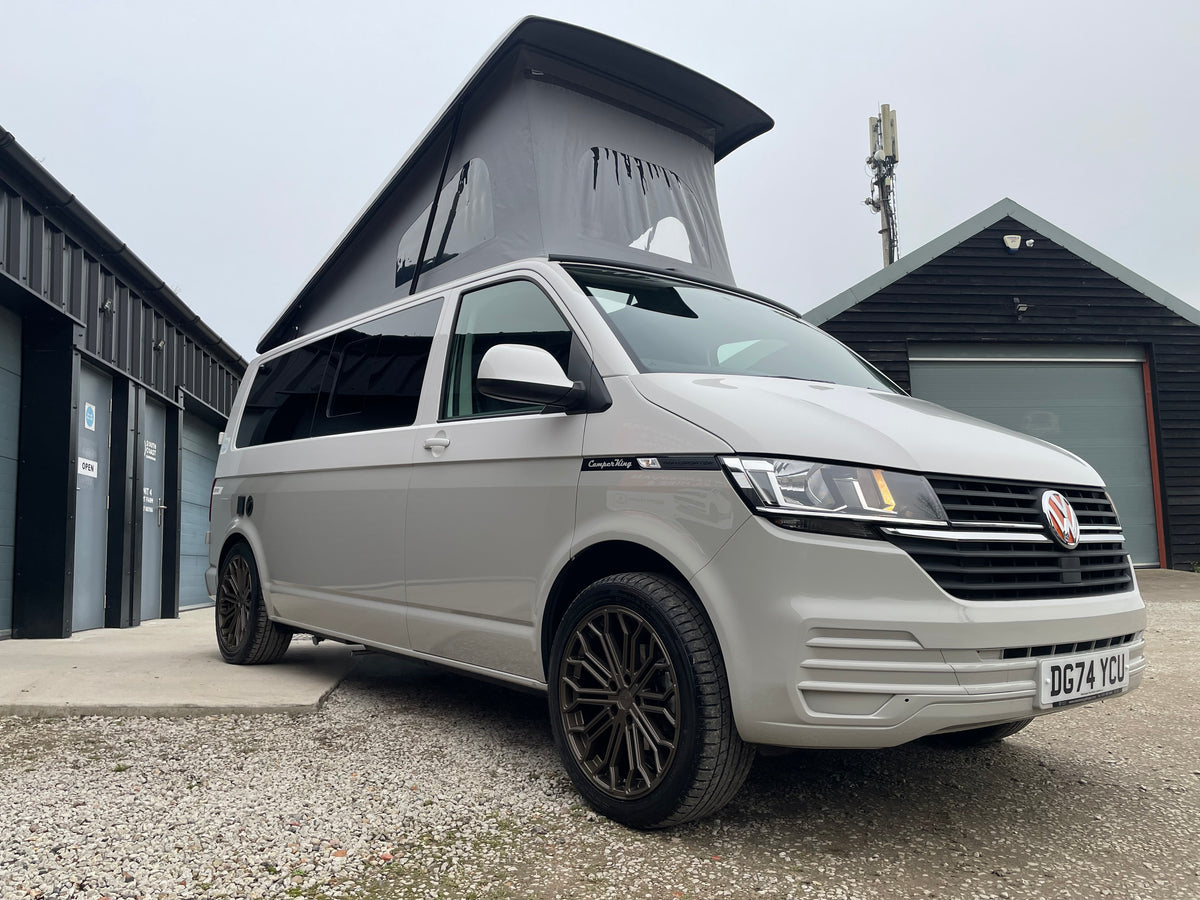 2024 T6.1 LWB - CamperKing conversion - Candy White & Ascot Grey Santorini Campervan
