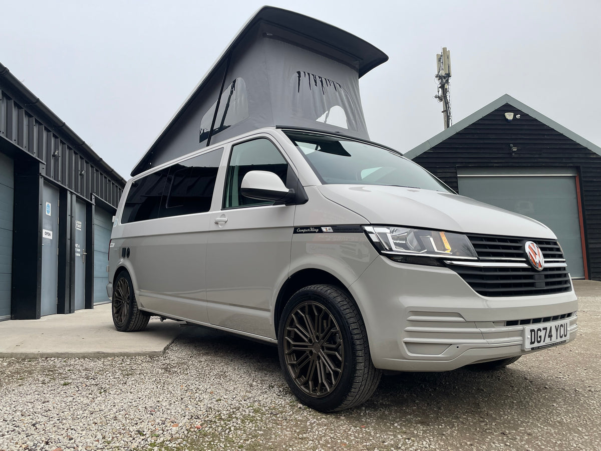 2024 T6.1 LWB - CamperKing conversion - Candy White & Ascot Grey Santorini Campervan