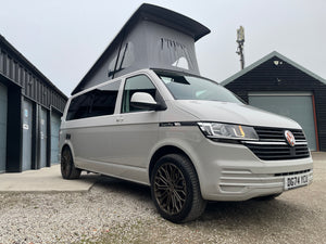 2024 T6.1 LWB - CamperKing conversion - Candy White & Ascot Grey Santorini Campervan