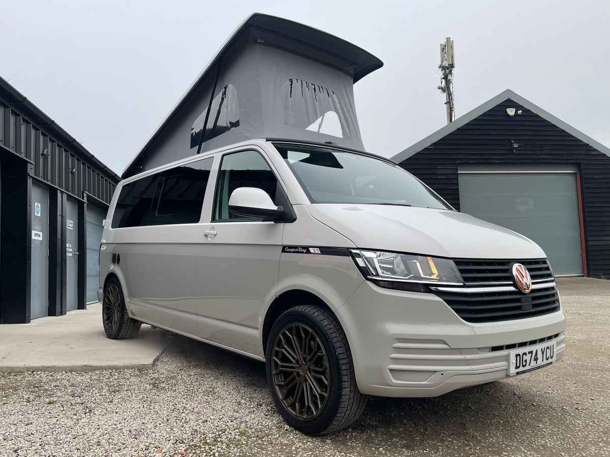 2024 T6.1 LWB - CamperKing conversion - Candy White & Ascot Grey Santorini Campervan