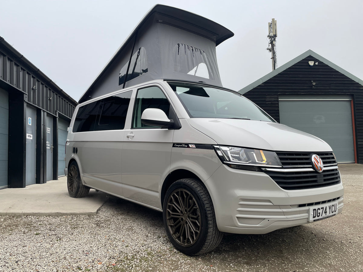 2024 T6.1 LWB - CamperKing conversion - Candy White & Ascot Grey Santorini Campervan