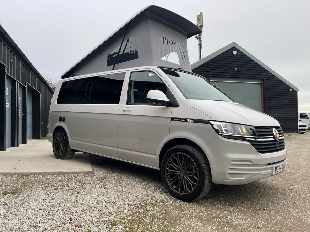 2024 T6.1 LWB - CamperKing conversion - Candy White & Ascot Grey Santorini Campervan