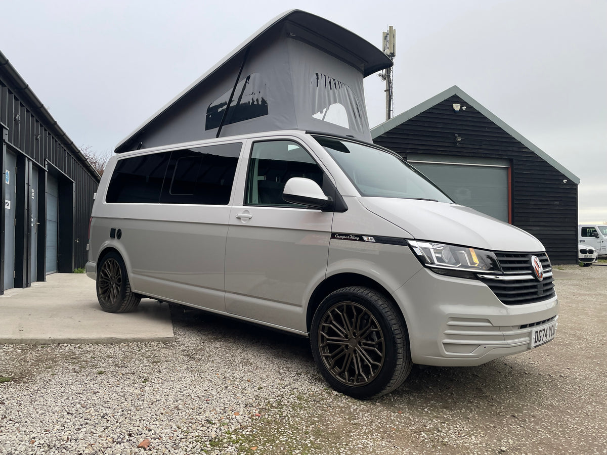 2024 T6.1 LWB - CamperKing conversion - Candy White & Ascot Grey Santorini Campervan
