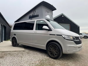 2024 T6.1 LWB - CamperKing conversion - Candy White & Ascot Grey Santorini Campervan