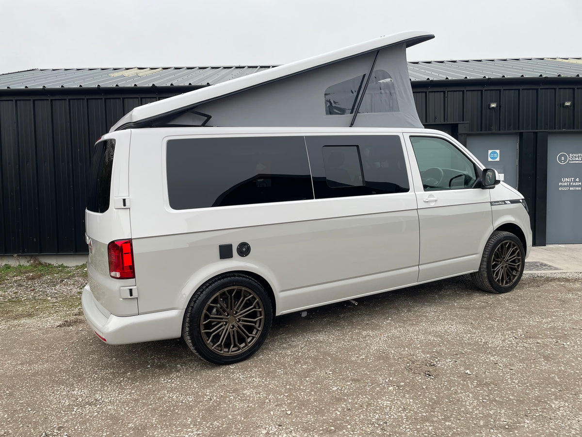 2024 T6.1 LWB - CamperKing conversion - Candy White & Ascot Grey Santorini Campervan