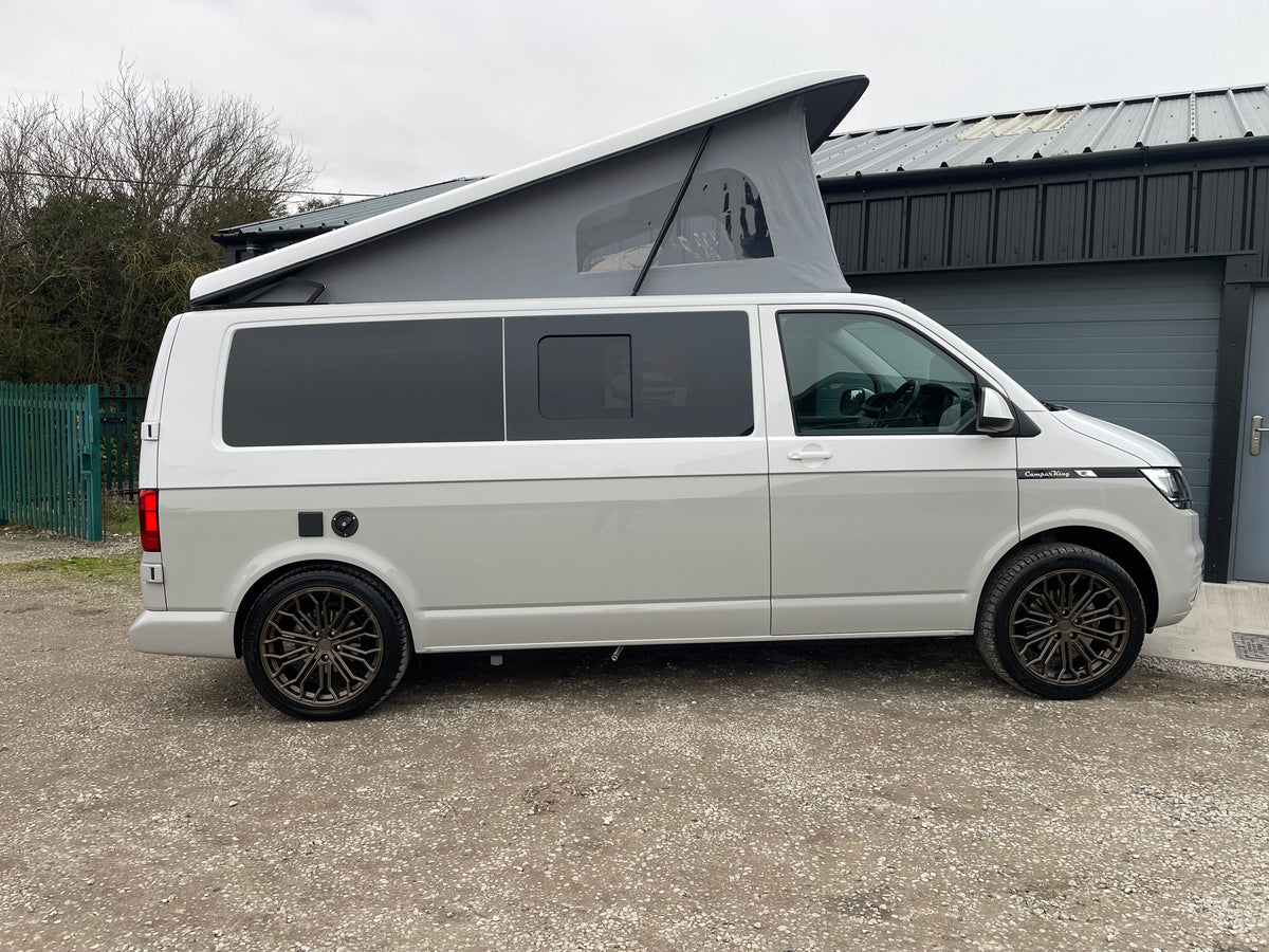 2024 T6.1 LWB - CamperKing conversion - Candy White & Ascot Grey Santorini Campervan