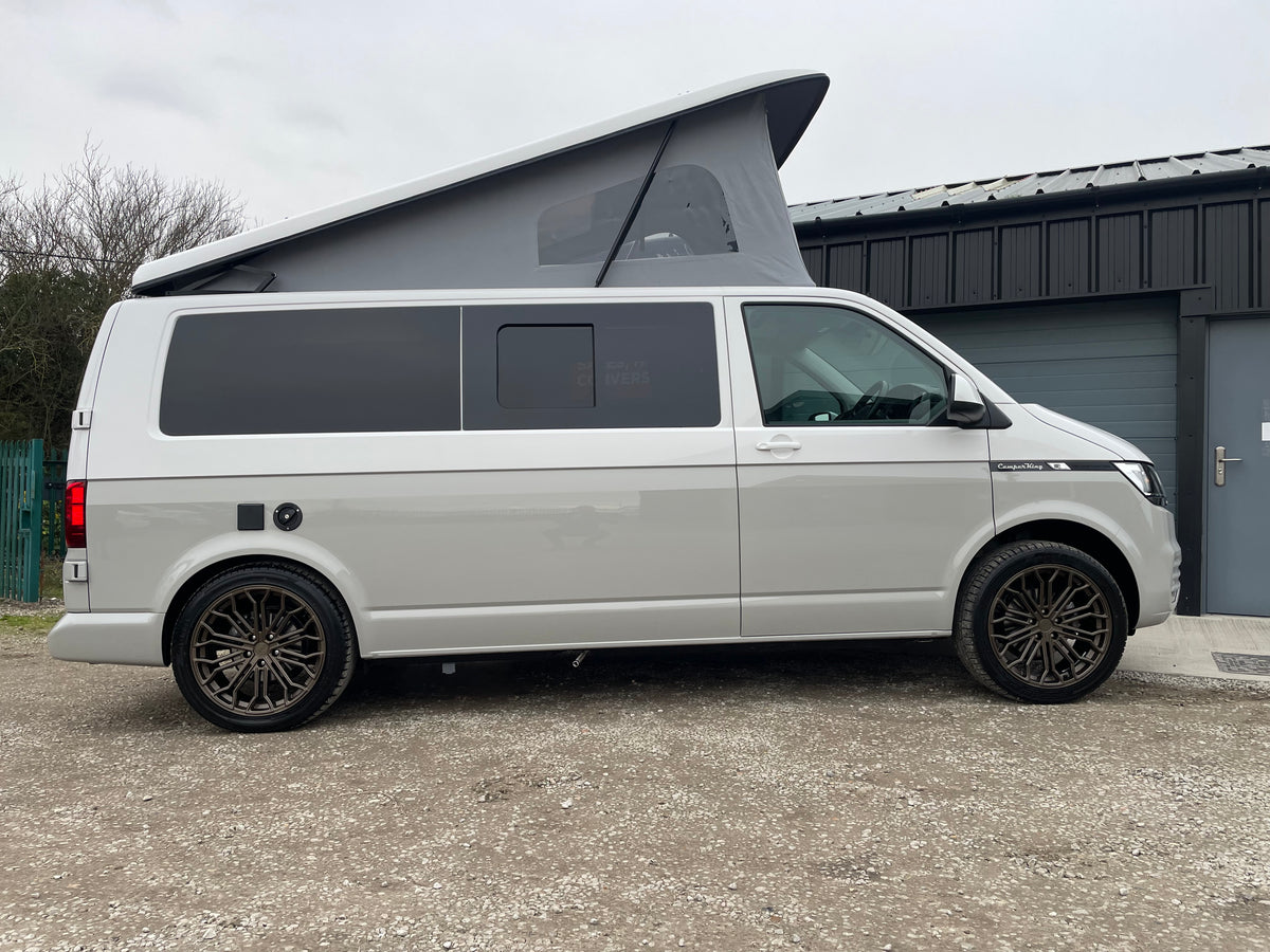 2024 T6.1 LWB - CamperKing conversion - Candy White & Ascot Grey Santorini Campervan