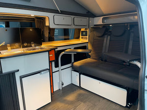 2024 T6.1 LWB - CamperKing conversion - Candy White & Ascot Grey Santorini Campervan