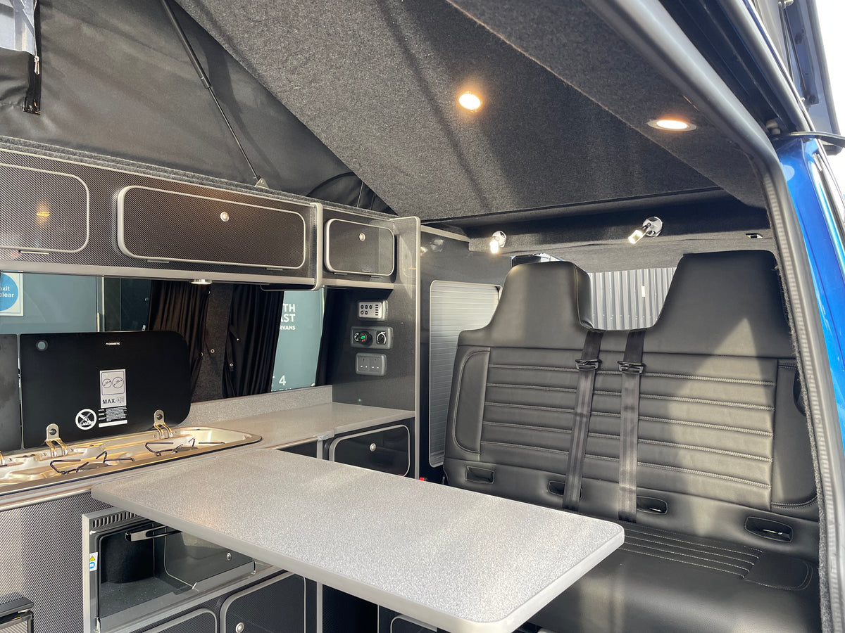 T6.1 Highline Campervan 2021 (21 plate) - Ravenna Blue with LV-S Front splitter SC conversion