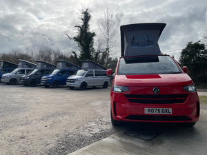 2025 VW Transporter T7 DSG Intensive Red SWB Freedom Campervan